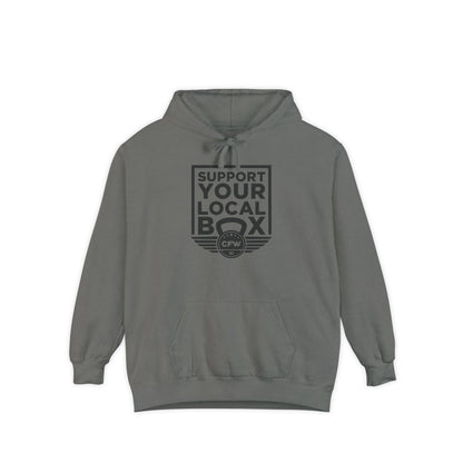 Support local box Unisex Garment-Dyed Hoodie