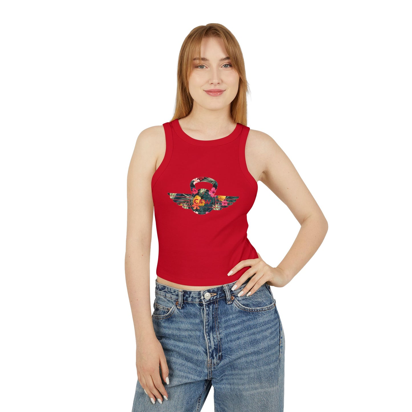 CFW Hawaiian Women's Micro Rib Racer Tank Top